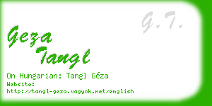 geza tangl business card